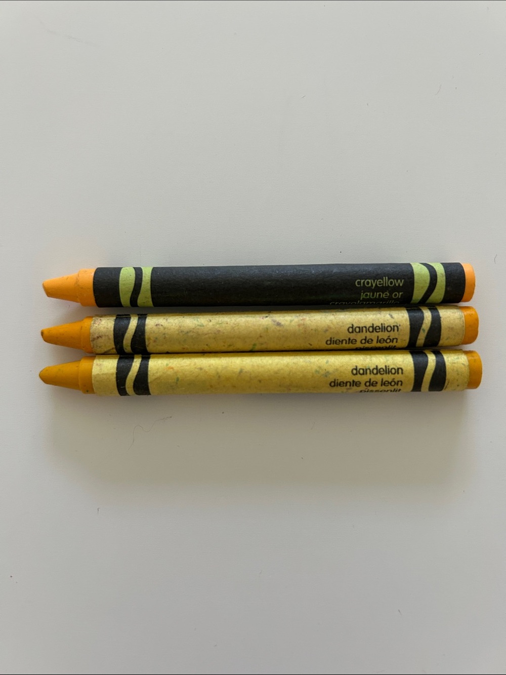 Retired Crayola Dandelion and Crayellow (dandelion) Crayons